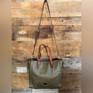 Dooney and Bourke olive green heavy leather pebble large Mindy